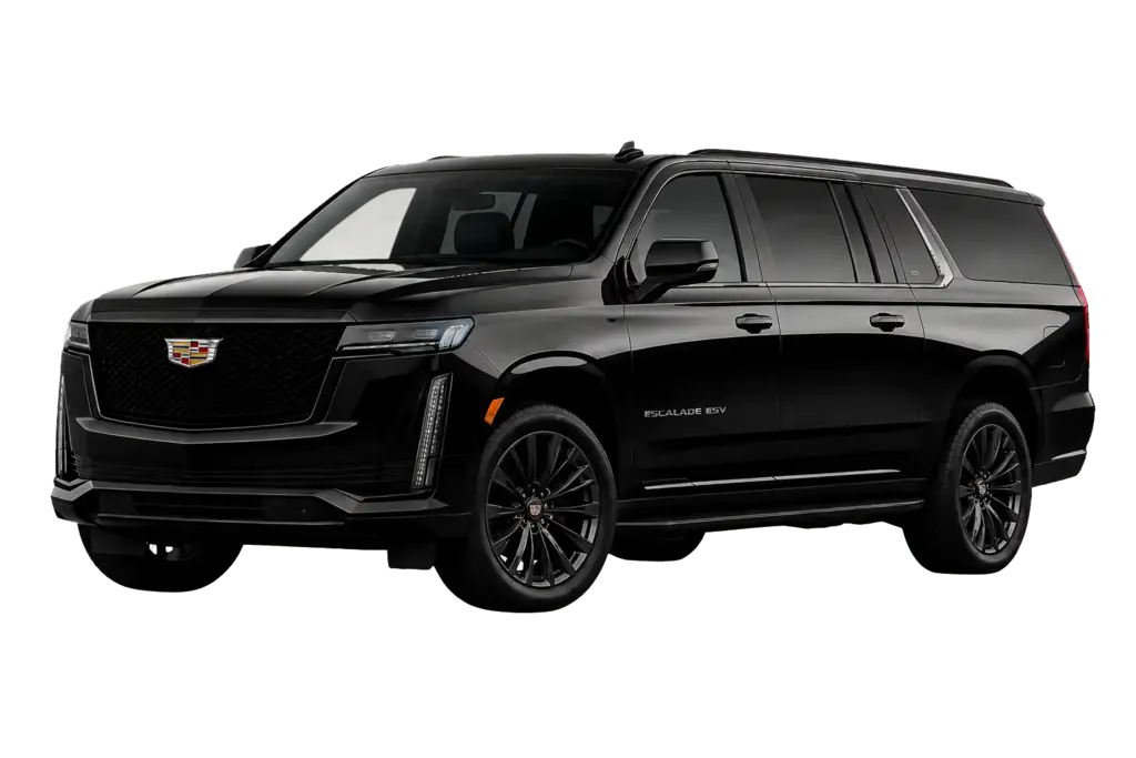 Black Cadillac Escalade ESV executive SUV for airport and corporate travel