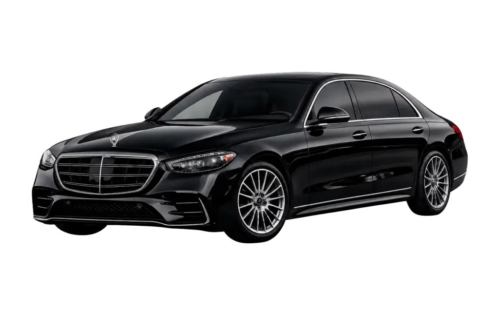 Black Mercedes-Benz S-Class executive sedan for discreet corporate travel